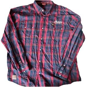 Indian Motorcycle Men’s 2XL Long Sleeve Button Down Flannel embroidered logo